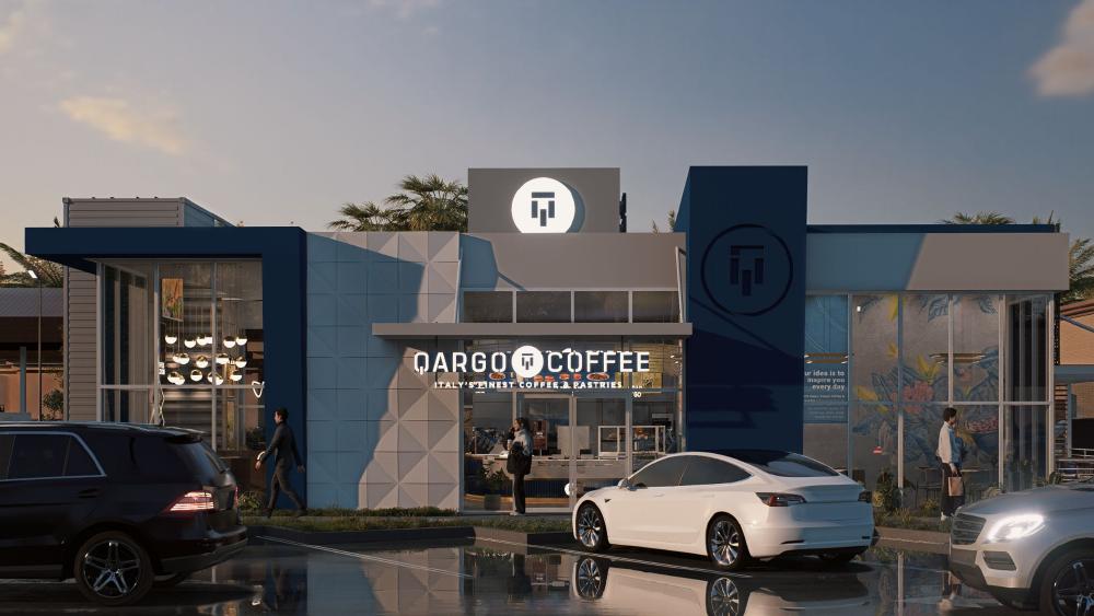 Qargo Coffee storefront — new architectural prototype